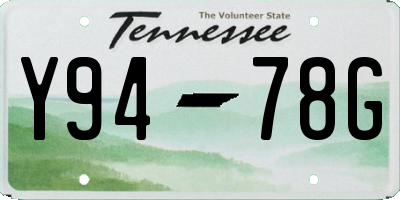 TN license plate Y9478G