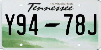 TN license plate Y9478J