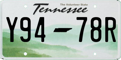 TN license plate Y9478R