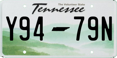 TN license plate Y9479N