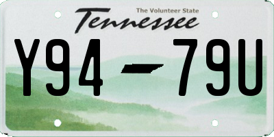 TN license plate Y9479U