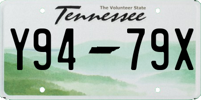 TN license plate Y9479X