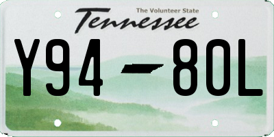 TN license plate Y9480L