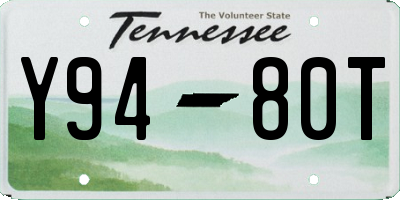 TN license plate Y9480T
