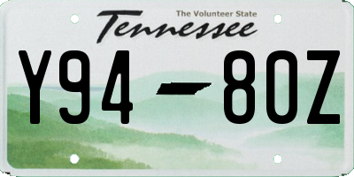 TN license plate Y9480Z