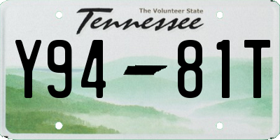 TN license plate Y9481T
