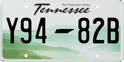 TN license plate Y9482B