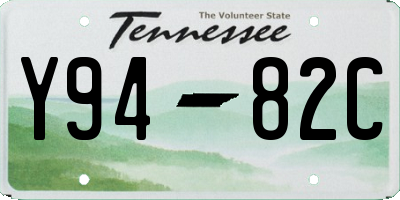 TN license plate Y9482C