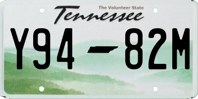 TN license plate Y9482M