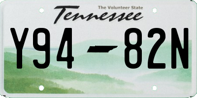TN license plate Y9482N
