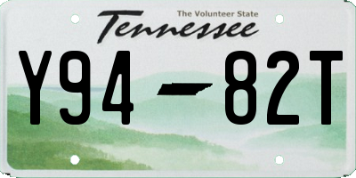 TN license plate Y9482T