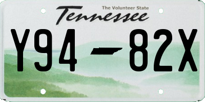 TN license plate Y9482X