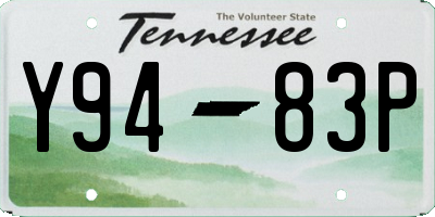 TN license plate Y9483P