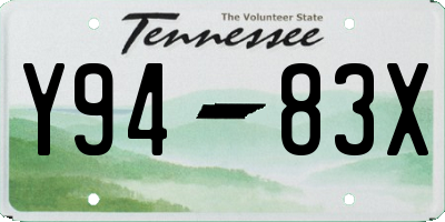 TN license plate Y9483X