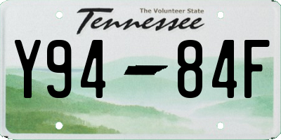 TN license plate Y9484F