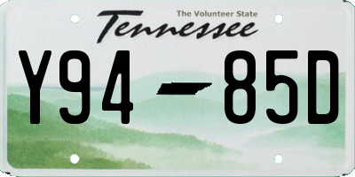 TN license plate Y9485D
