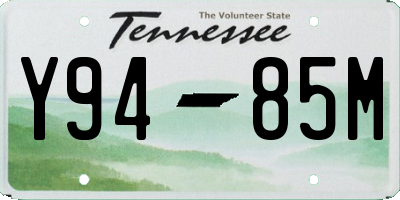 TN license plate Y9485M