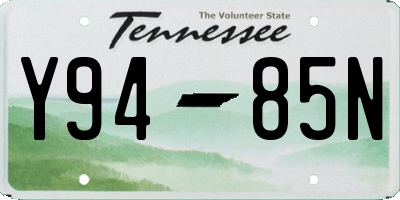 TN license plate Y9485N