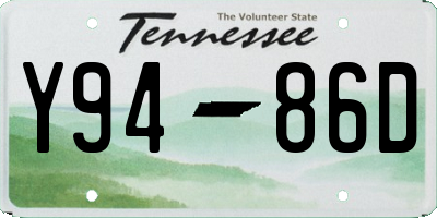 TN license plate Y9486D