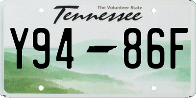 TN license plate Y9486F