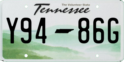 TN license plate Y9486G
