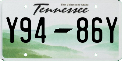 TN license plate Y9486Y