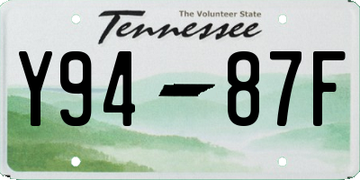 TN license plate Y9487F