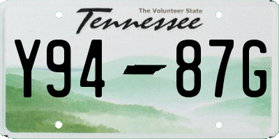 TN license plate Y9487G