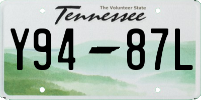 TN license plate Y9487L