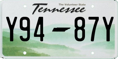 TN license plate Y9487Y