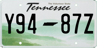 TN license plate Y9487Z