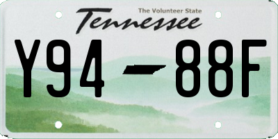 TN license plate Y9488F