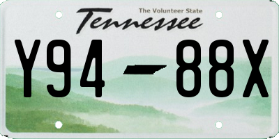 TN license plate Y9488X