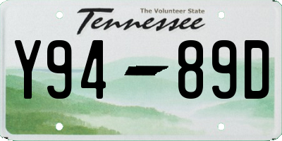 TN license plate Y9489D