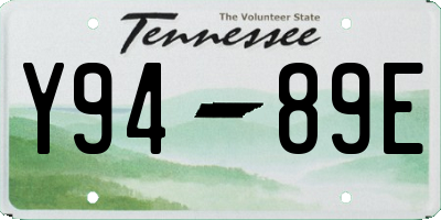 TN license plate Y9489E