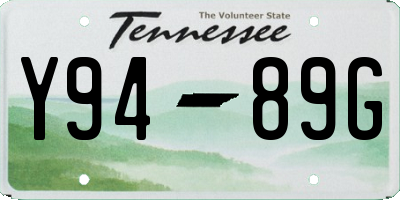 TN license plate Y9489G
