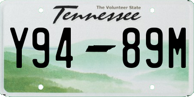 TN license plate Y9489M