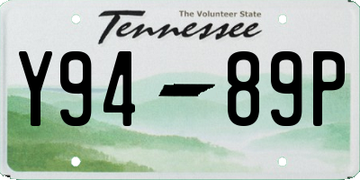 TN license plate Y9489P