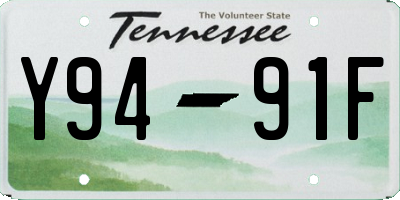 TN license plate Y9491F
