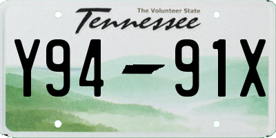 TN license plate Y9491X