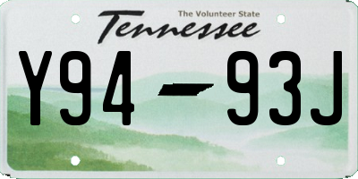 TN license plate Y9493J