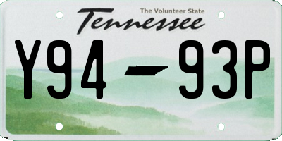 TN license plate Y9493P