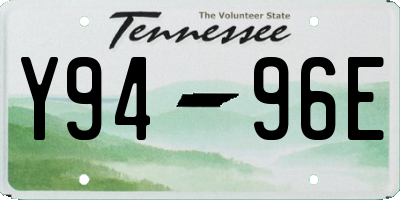TN license plate Y9496E