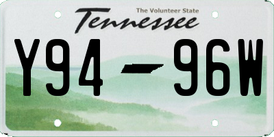 TN license plate Y9496W