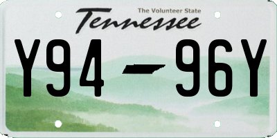 TN license plate Y9496Y