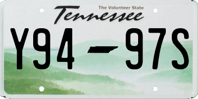 TN license plate Y9497S