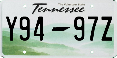 TN license plate Y9497Z