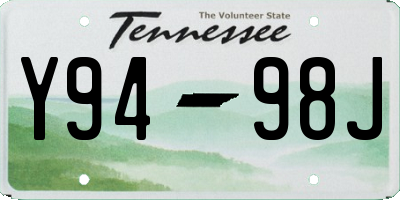 TN license plate Y9498J
