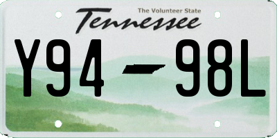 TN license plate Y9498L