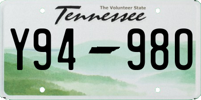 TN license plate Y9498O